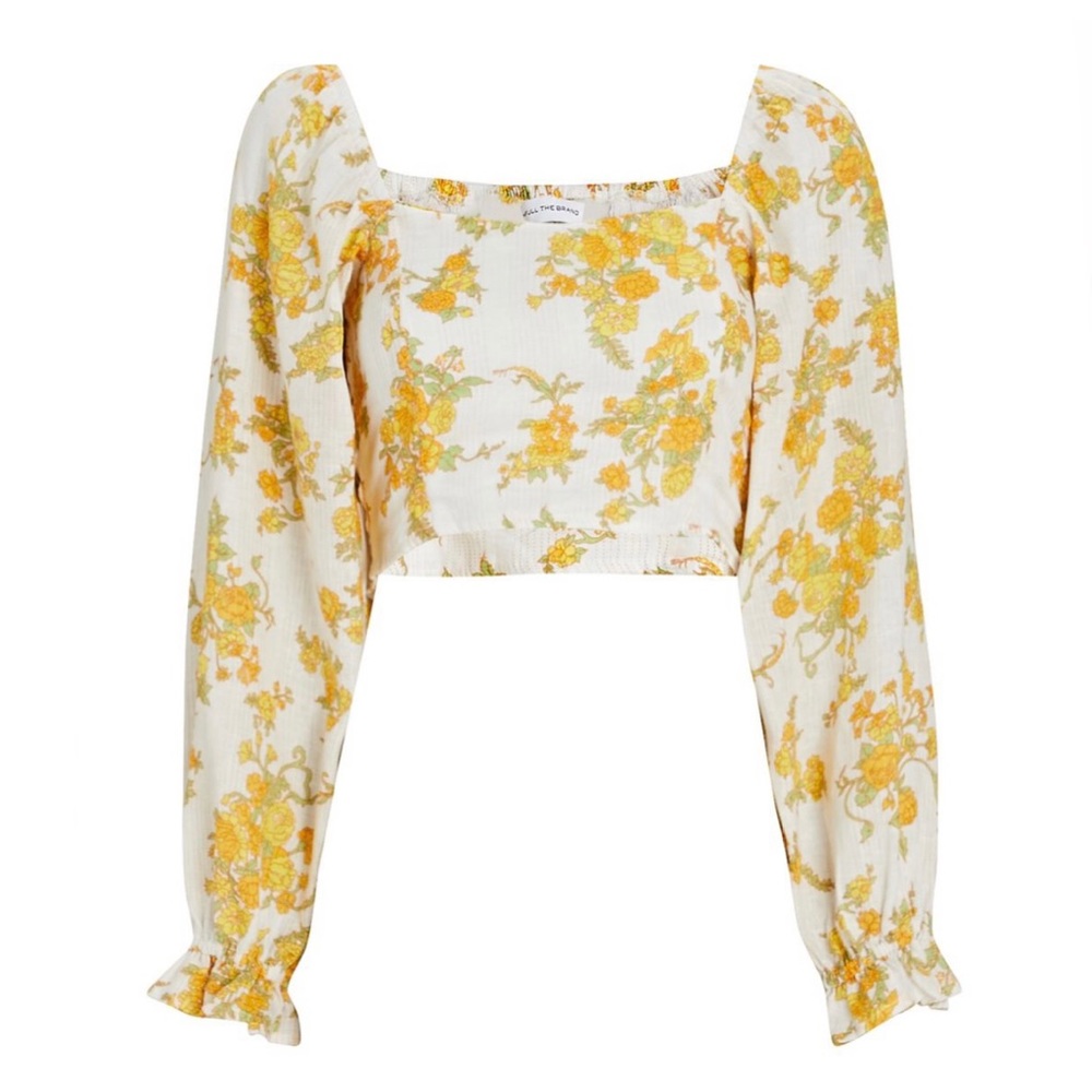 NEW FAITHFULL THE BRAND REVOLVE FLORAL PRINT LINEN CROP TOP - Picture 8 of 10
